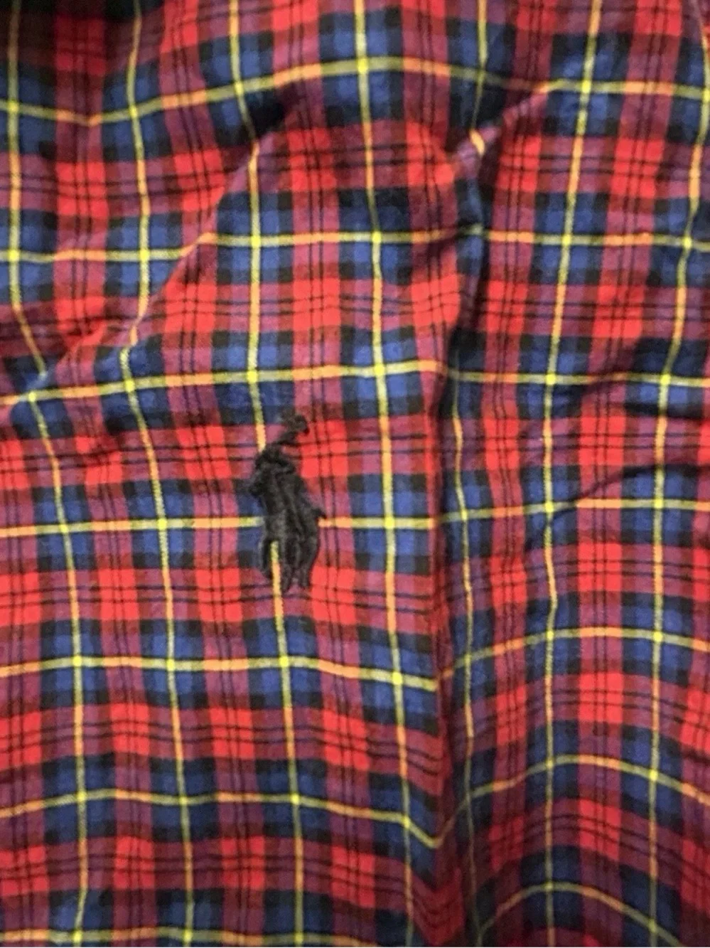 Boy’s Ralph Lauren Red Blue Plaid Button Down Shirt Size 6